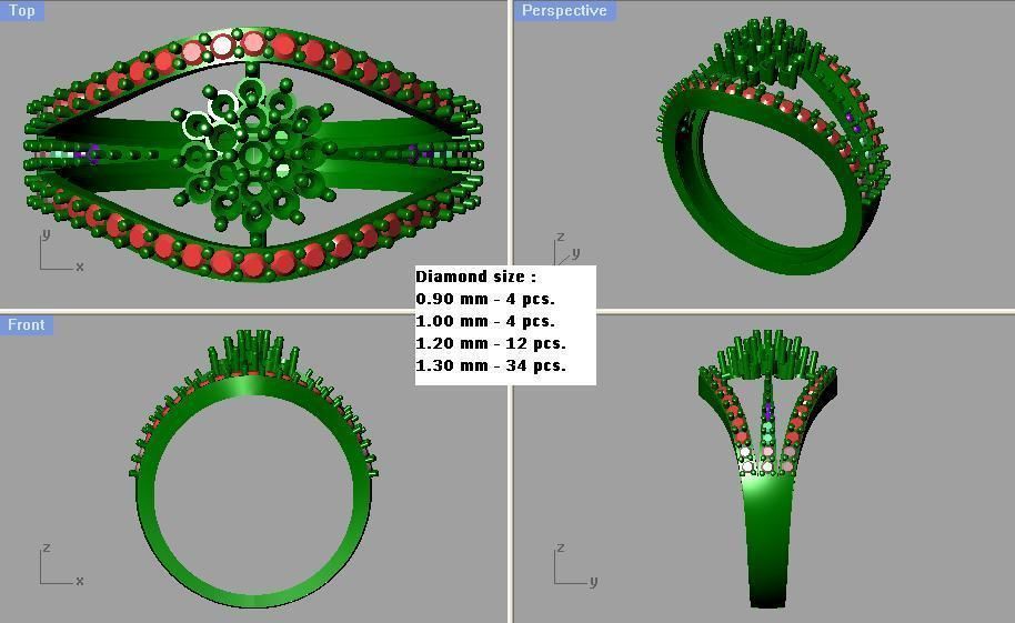 Women ring 3dm stl render detail  3D print model_3