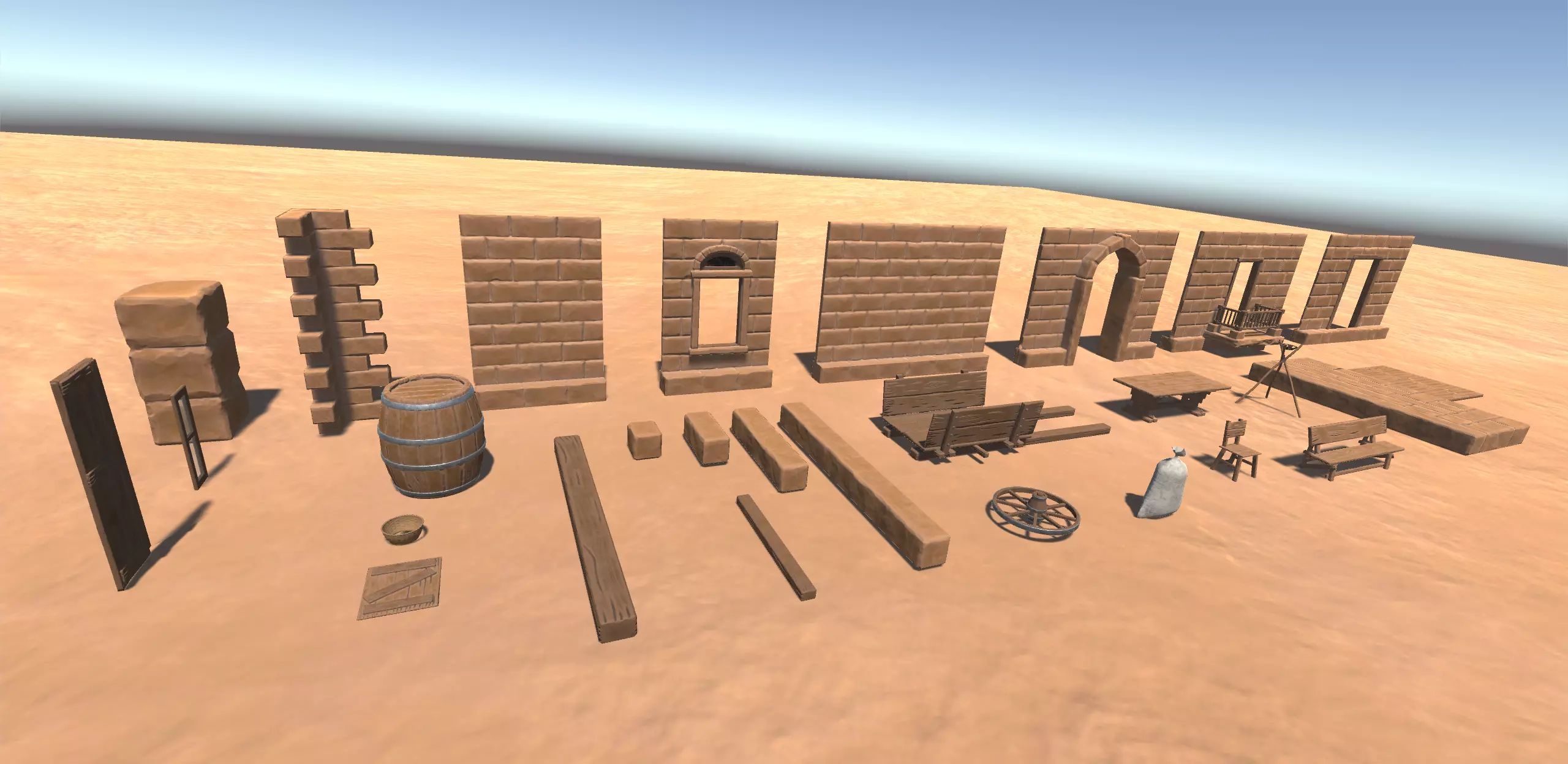 External Desert Building Kit Free 3D model