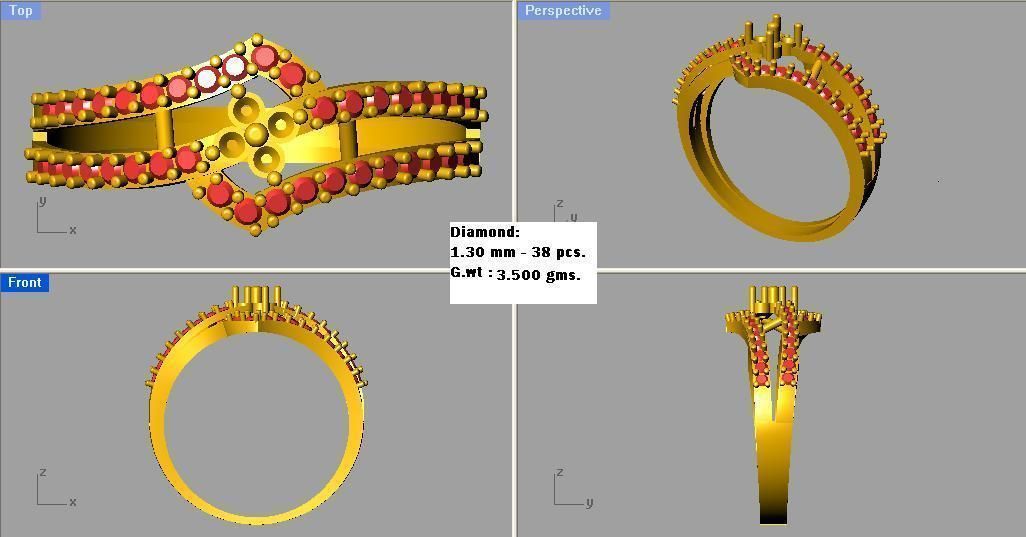 Women ring 3dm stl render detail  3D print model_3