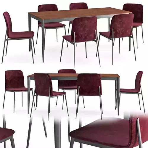Table and chair Torina Newport 3D model