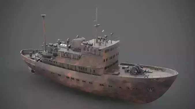 Old rusted abandoned vessel 3D model