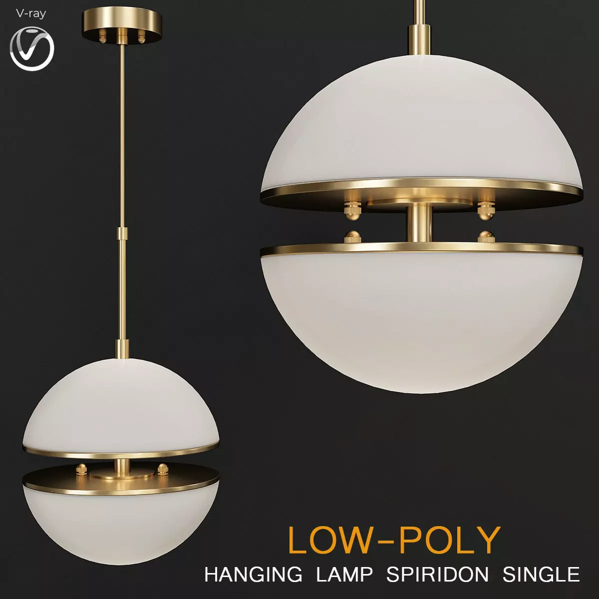 HANGING LAMP SPIRIDON SINGLE 3d model Low-poly 3D model_0