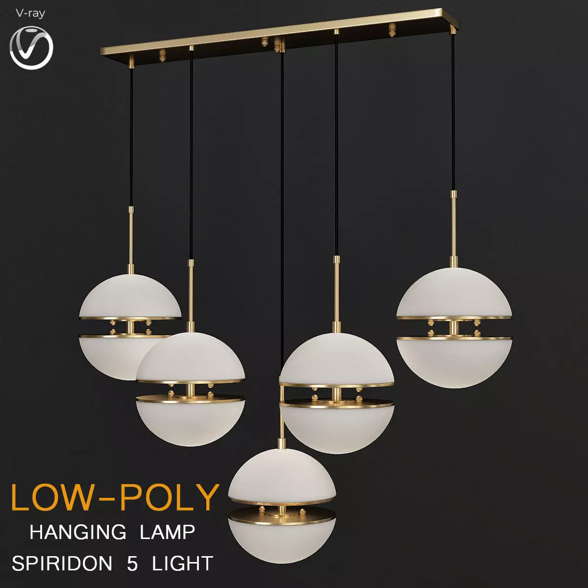 HANGING LAMP SPIRIDON 5 LIGHT 3d model Low-poly 3D model_0