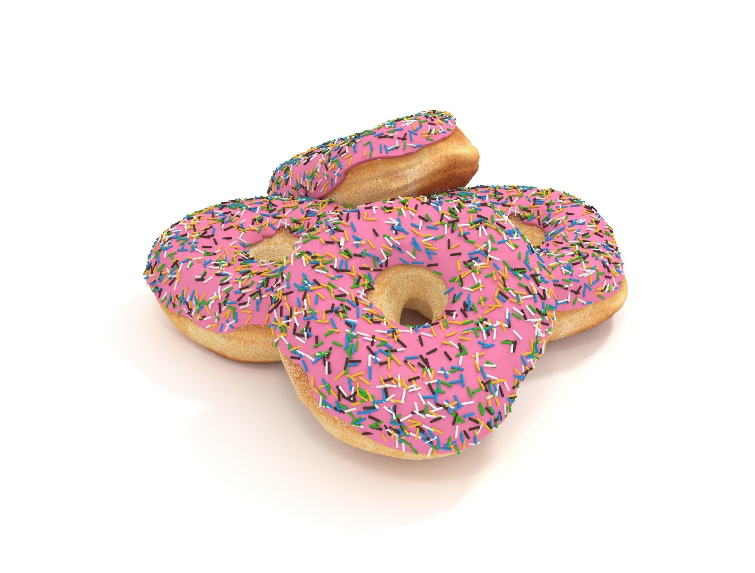 Donuts sprinkled 3D model_2