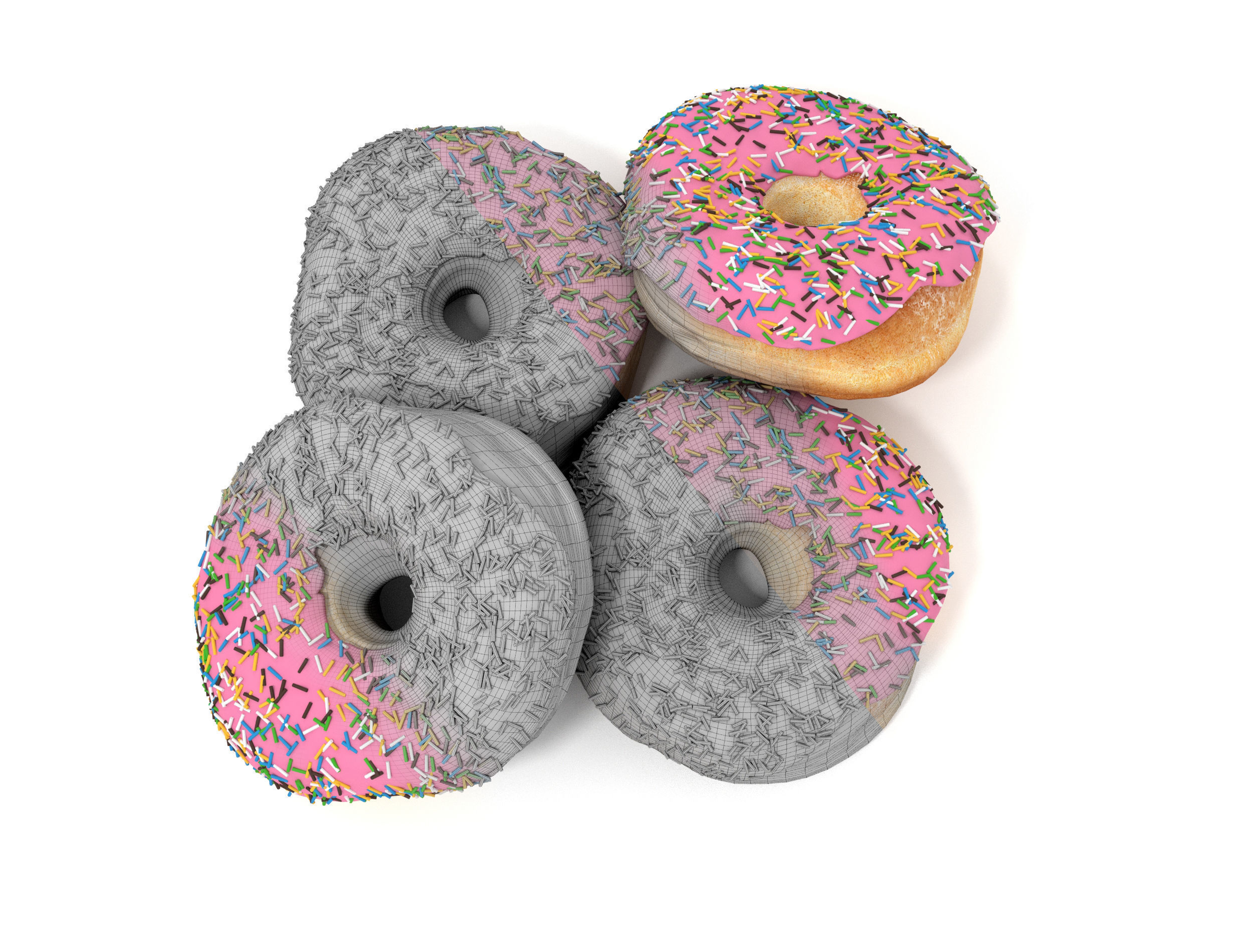 Donuts sprinkled 3D model_9
