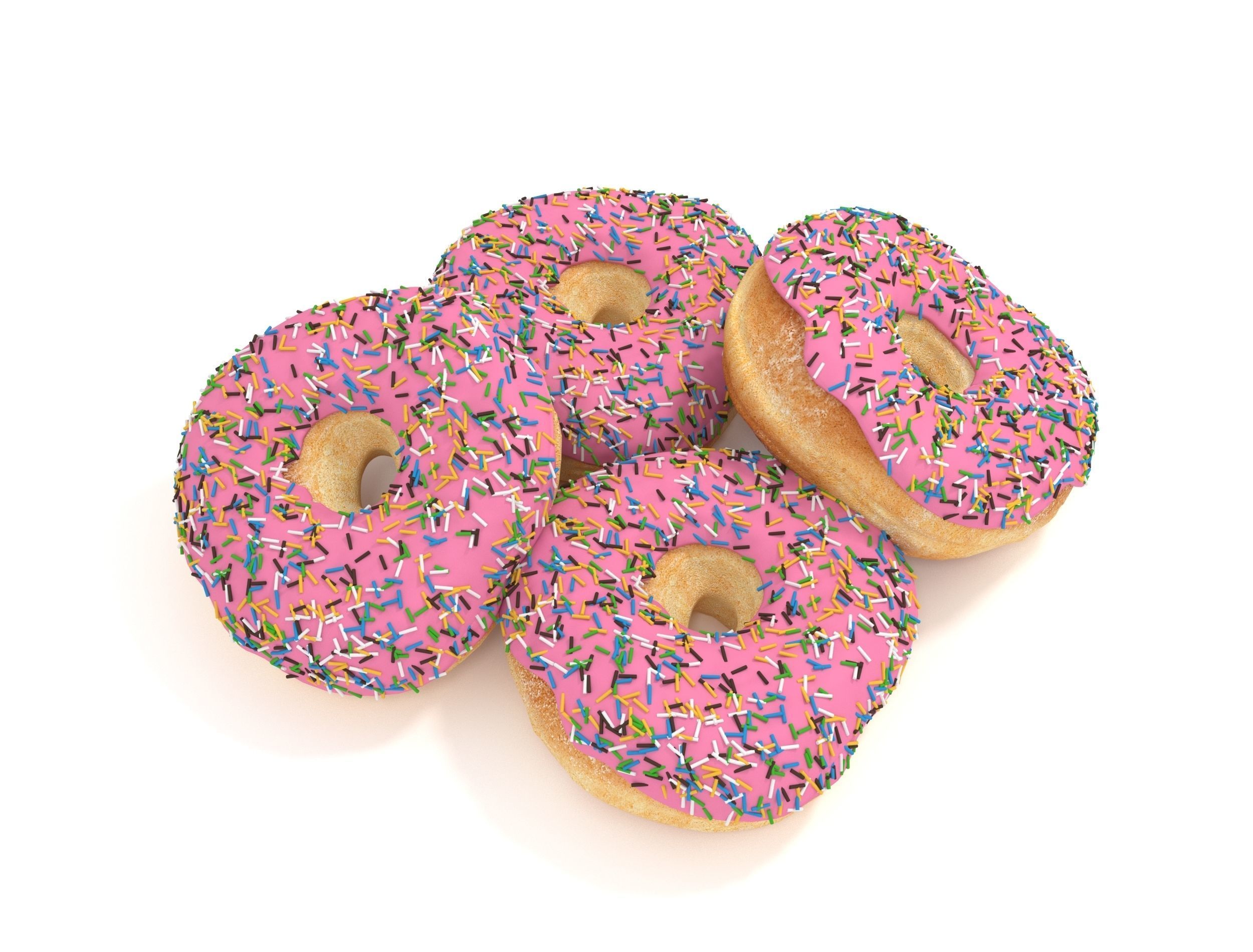 Donuts sprinkled 3D model_4