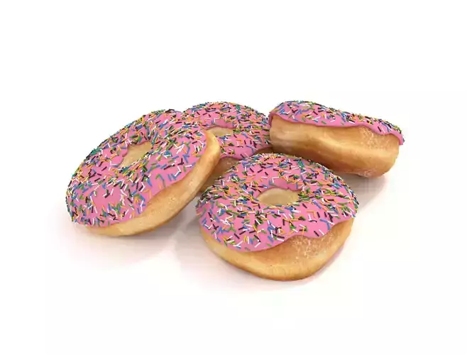 Donuts sprinkled 3D model