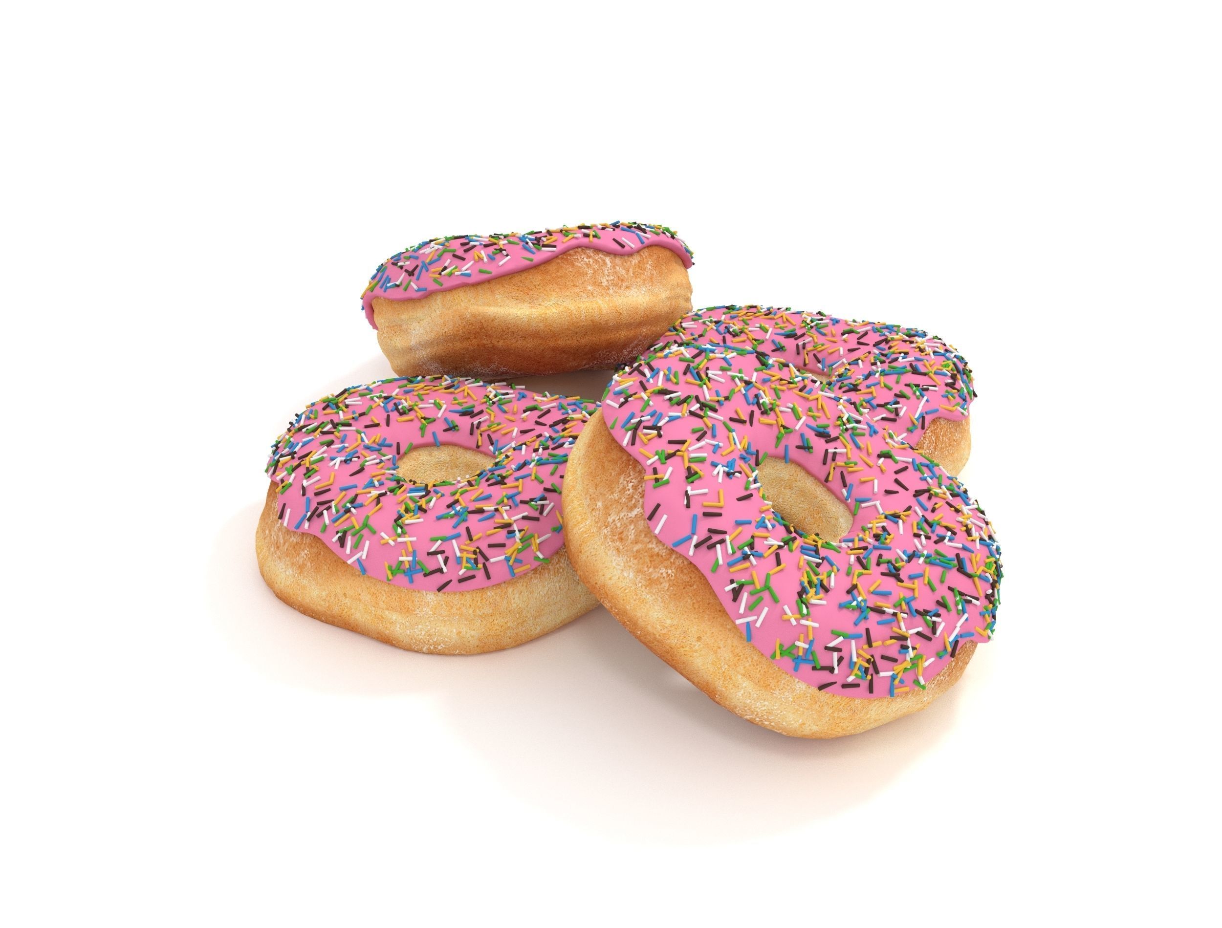 Donuts sprinkled 3D model_1