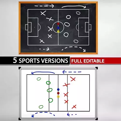 Sport board tactical low poly pack Low-poly 3D model