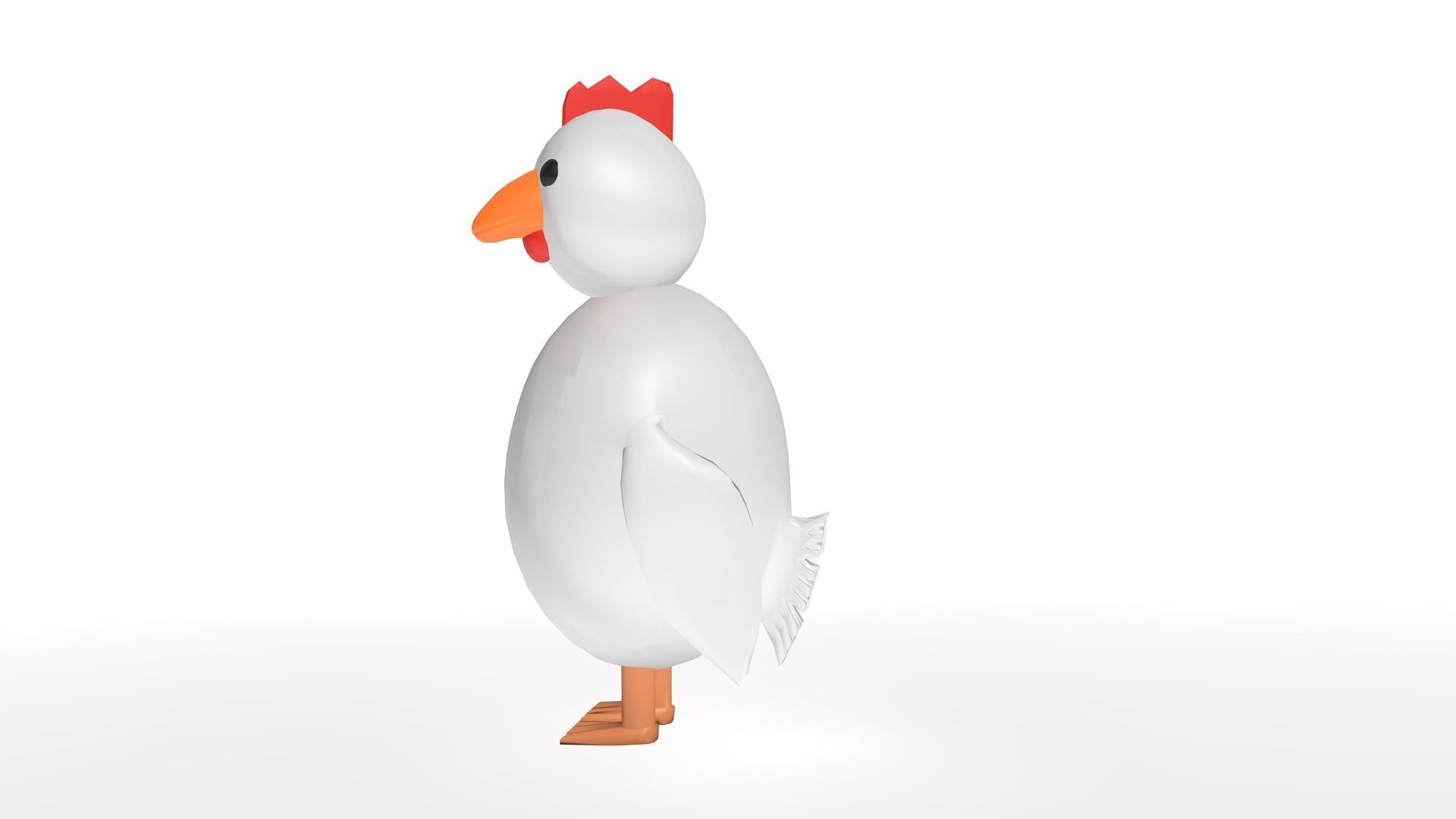 Cartoon Chicken - Rigged Free 3D model_2