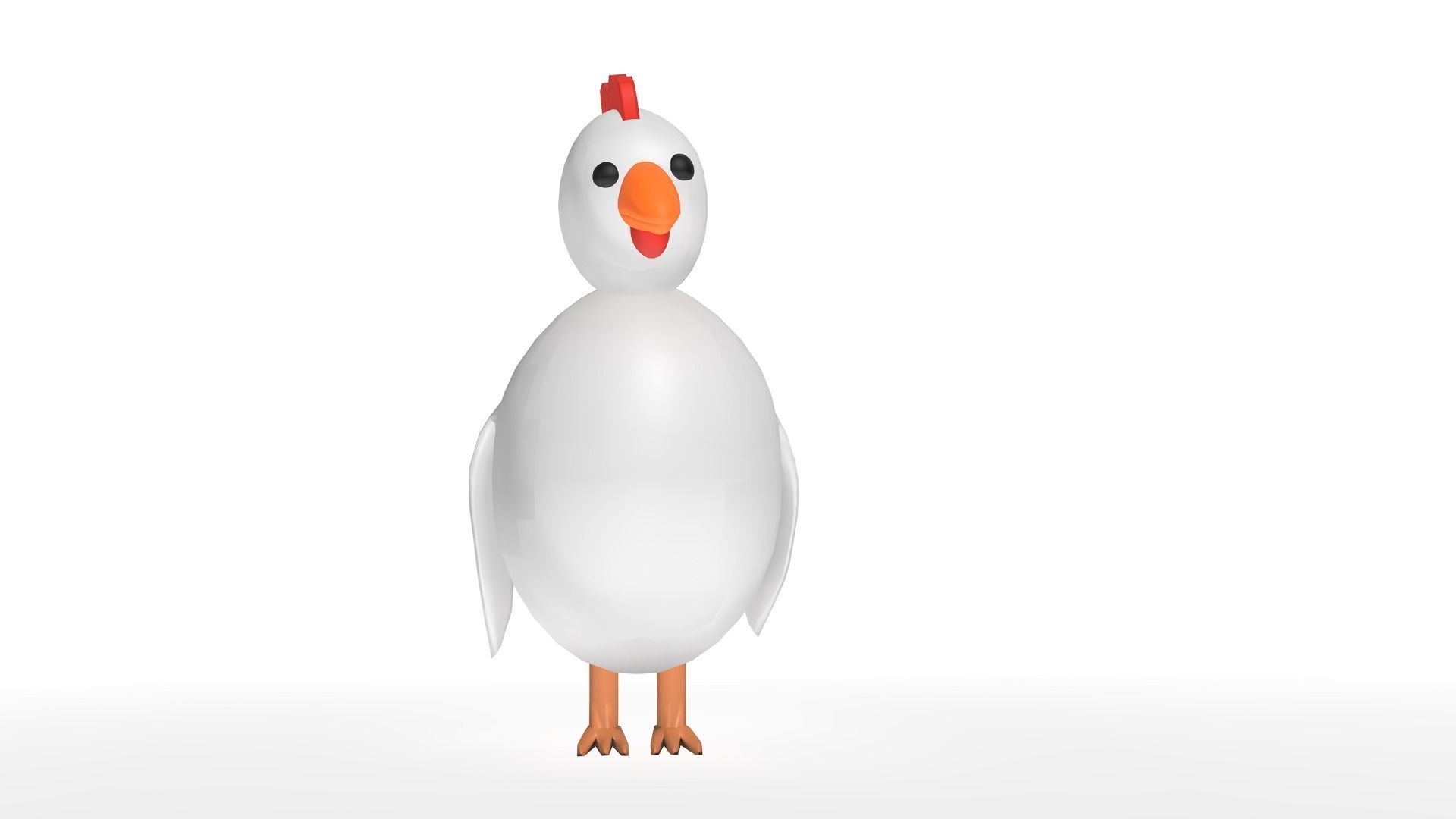 Cartoon Chicken - Rigged Free 3D model_1