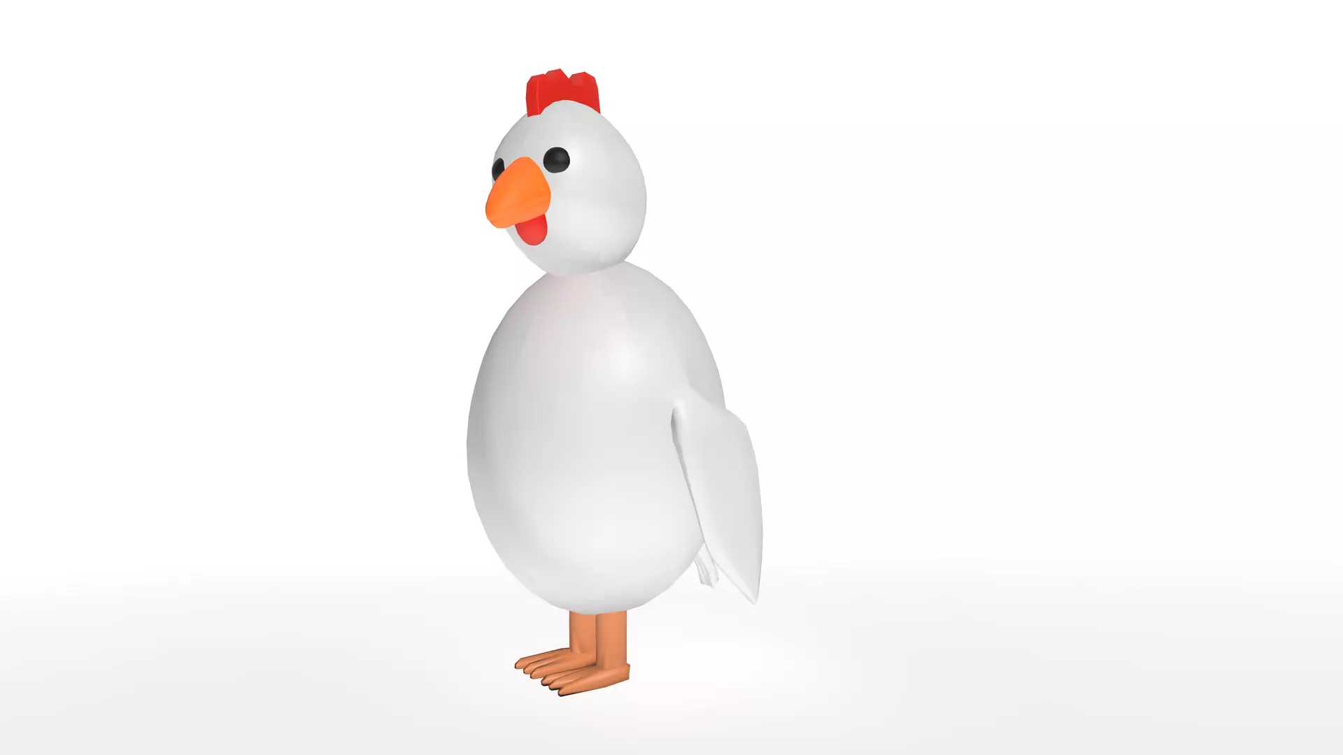 Cartoon Chicken - Rigged Free 3D model_0
