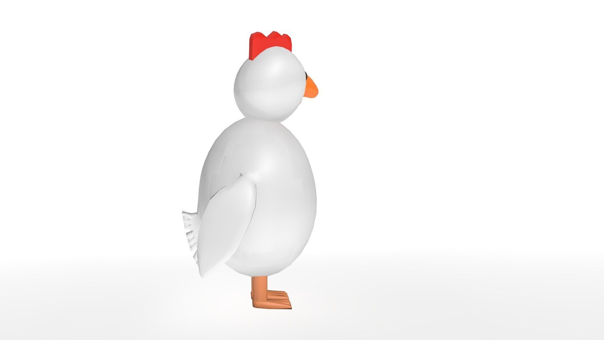 Cartoon Chicken - Rigged Free 3D model_3