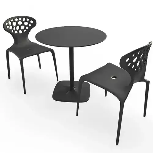 Supernatural Plastic grey table and chairs