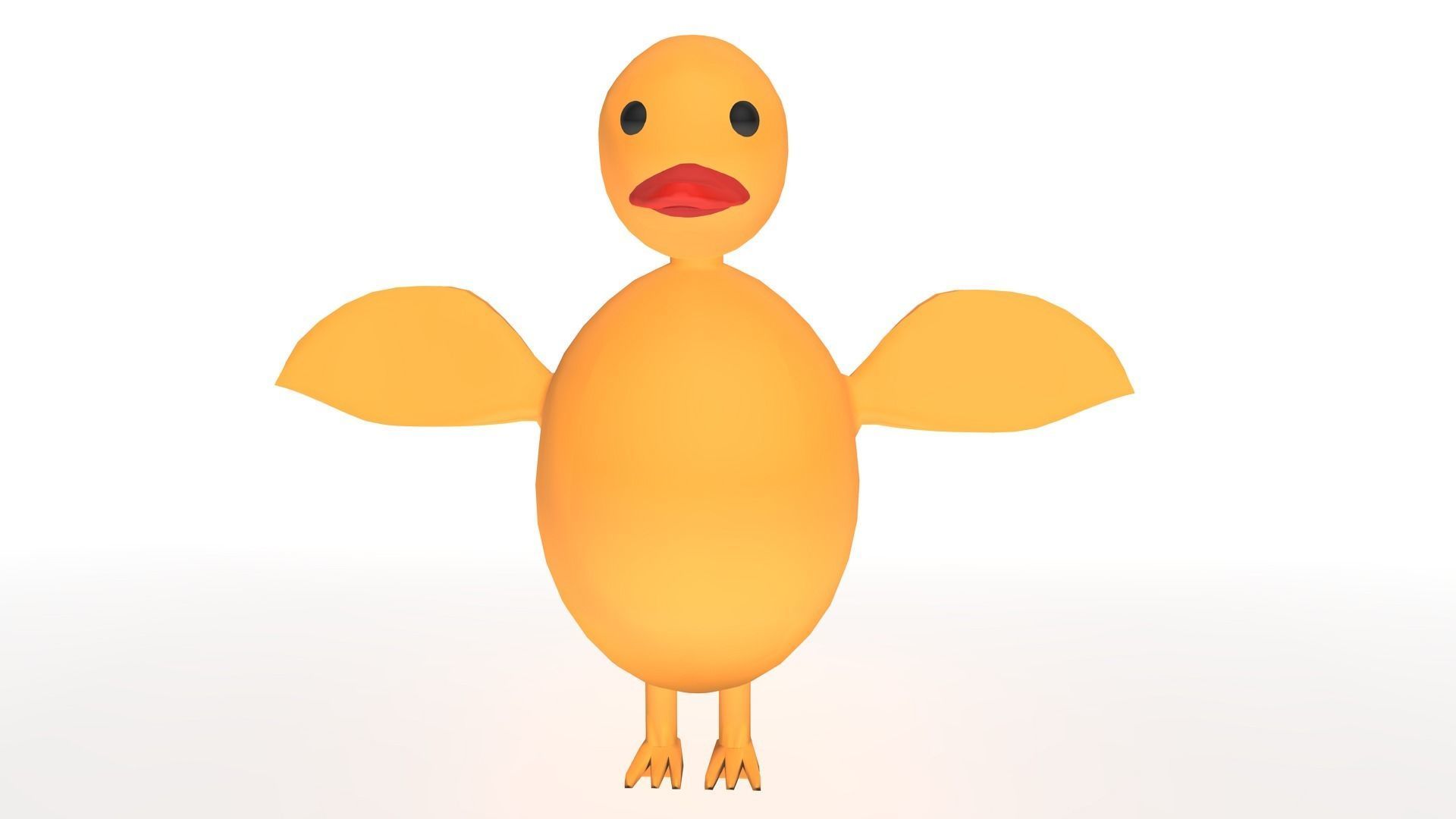 Cartoon Duck - Rigged Free 3D model_1