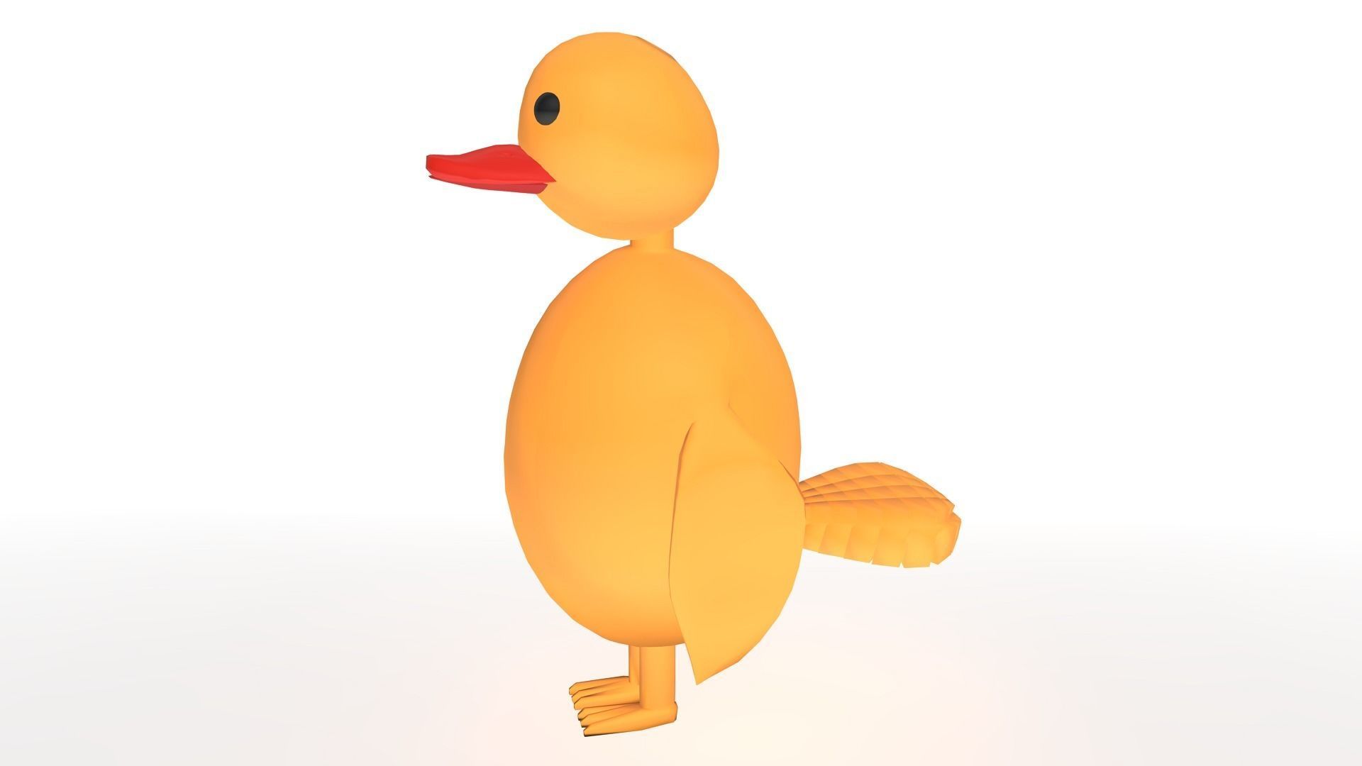 Cartoon Duck - Rigged Free 3D model_3