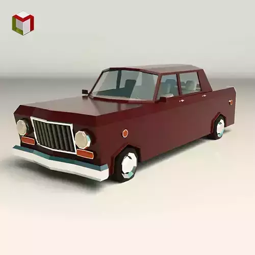 Low Poly Sedan Car 08