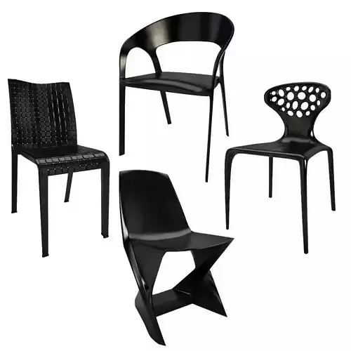 Outdoor Plastic Black Chairs