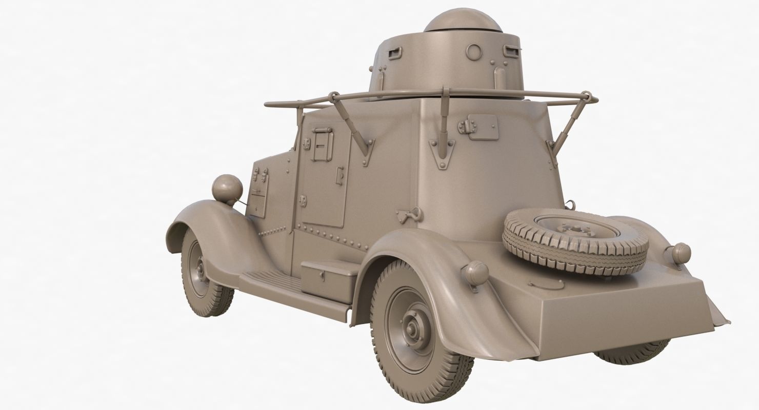 FAI M Armoured Car Clay VRay 3D model_49