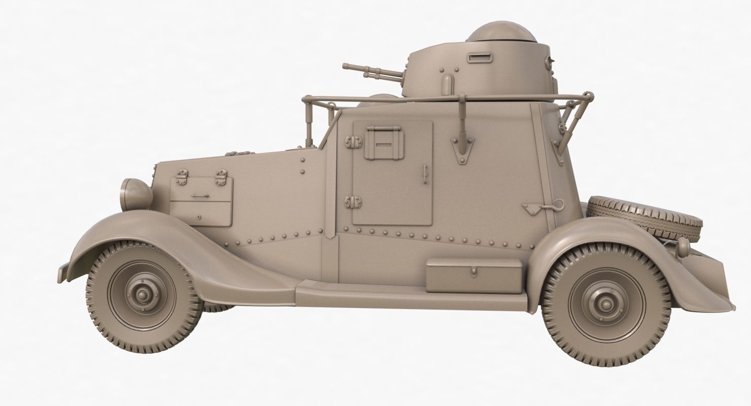 FAI M Armoured Car Clay VRay 3D model_54