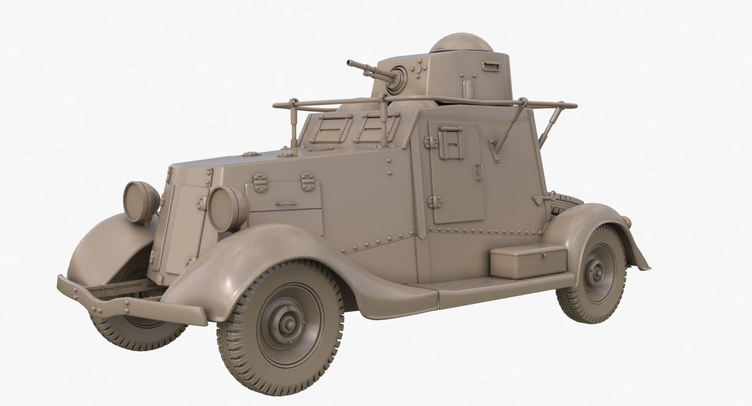 FAI M Armoured Car Clay VRay 3D model_23