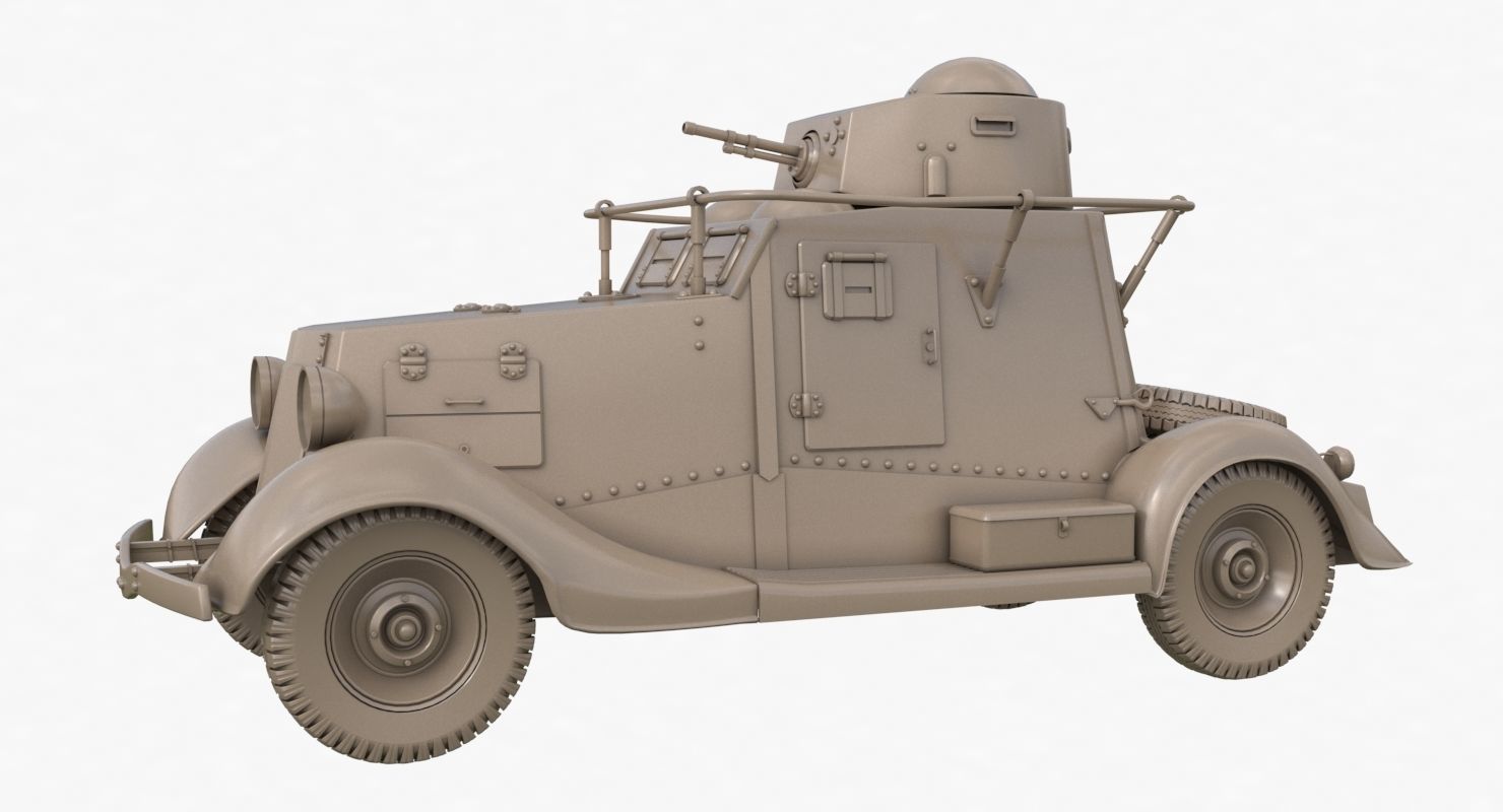 FAI M Armoured Car Clay VRay 3D model_57