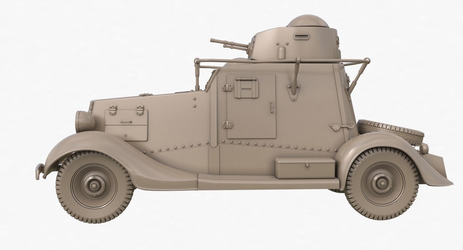 FAI M Armoured Car Clay VRay 3D model_55
