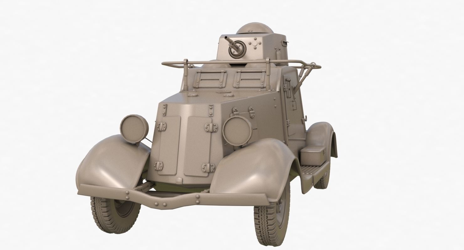 FAI M Armoured Car Clay VRay 3D model_26