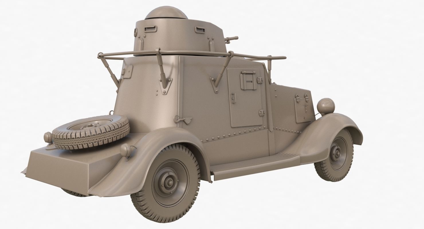 FAI M Armoured Car Clay VRay 3D model_41