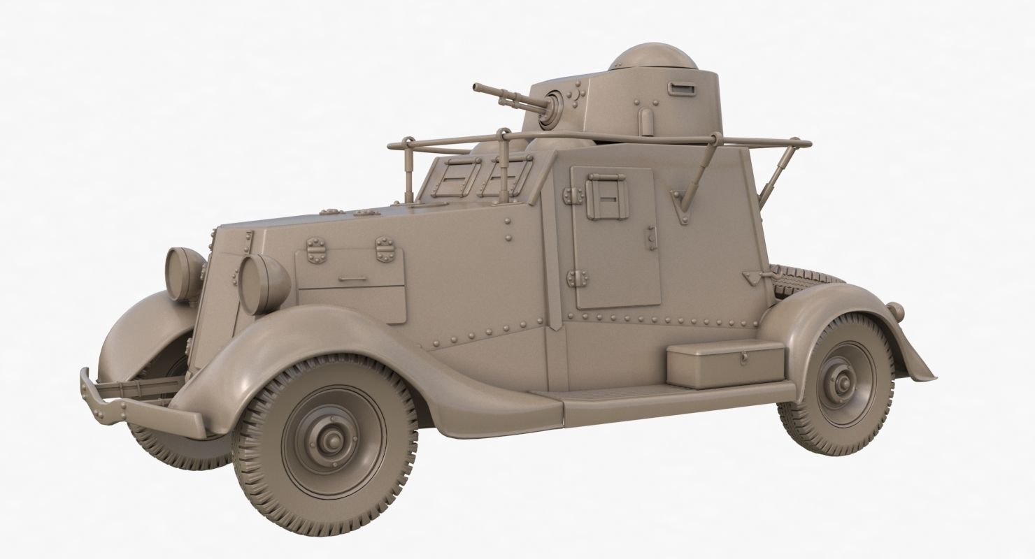 FAI M Armoured Car Clay VRay 3D model_58