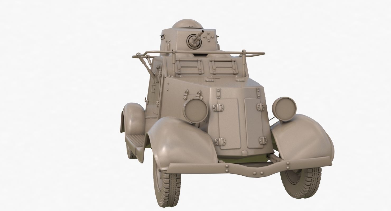FAI M Armoured Car Clay VRay 3D model_29