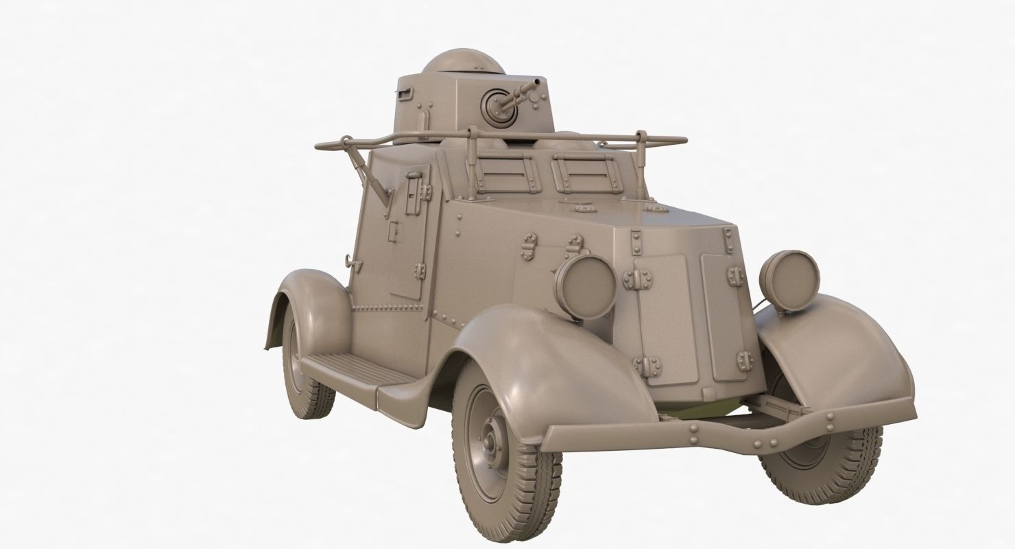 FAI M Armoured Car Clay VRay 3D model_30