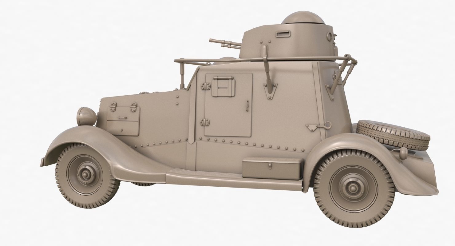 FAI M Armoured Car Clay VRay 3D model_53