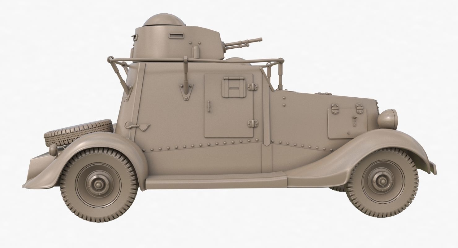 FAI M Armoured Car Clay VRay 3D model_37