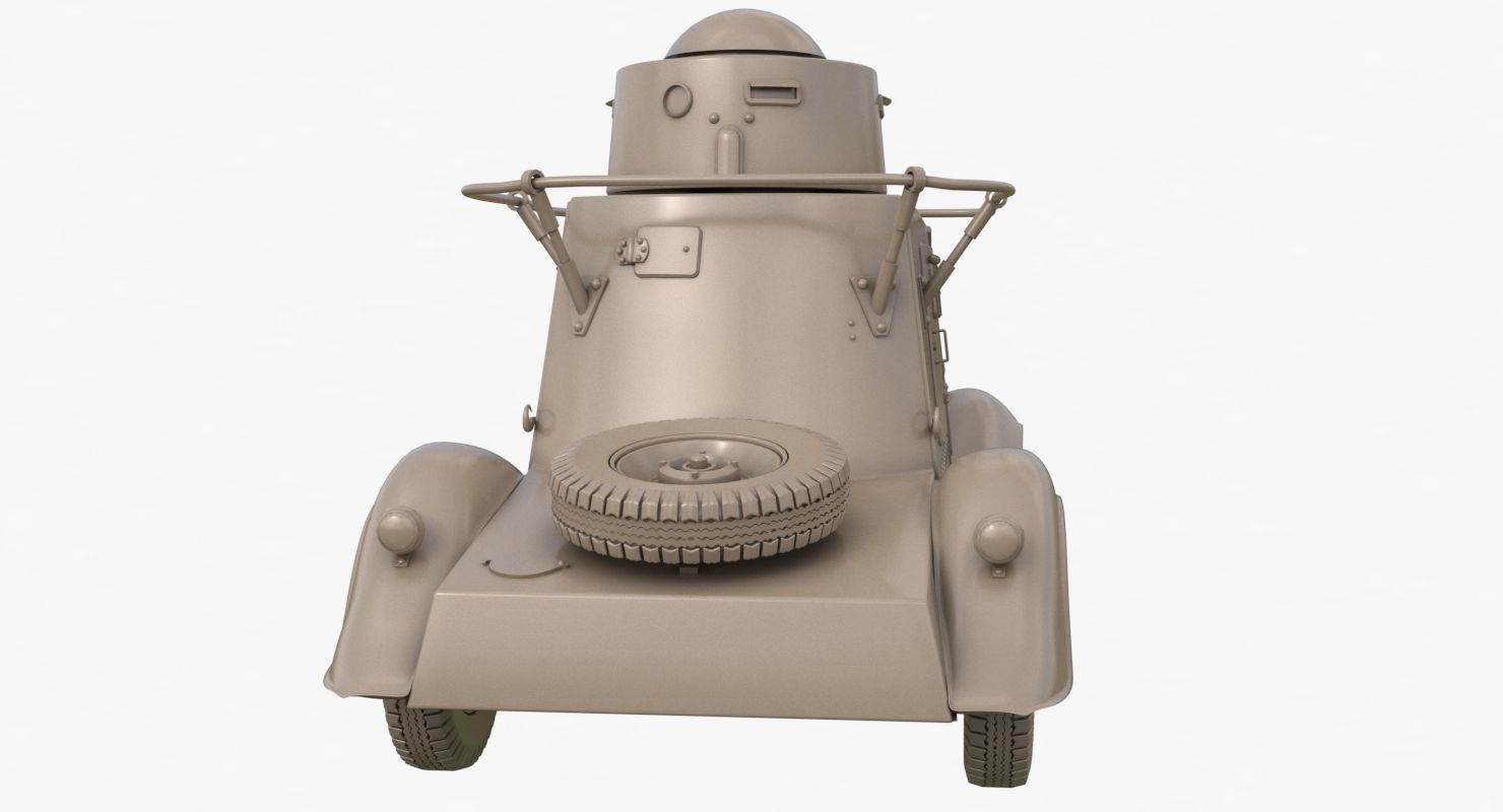 FAI M Armoured Car Clay VRay 3D model_45