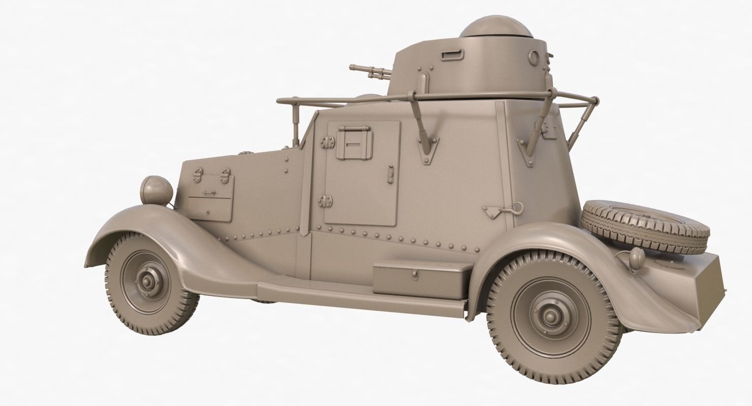 FAI M Armoured Car Clay VRay 3D model_52