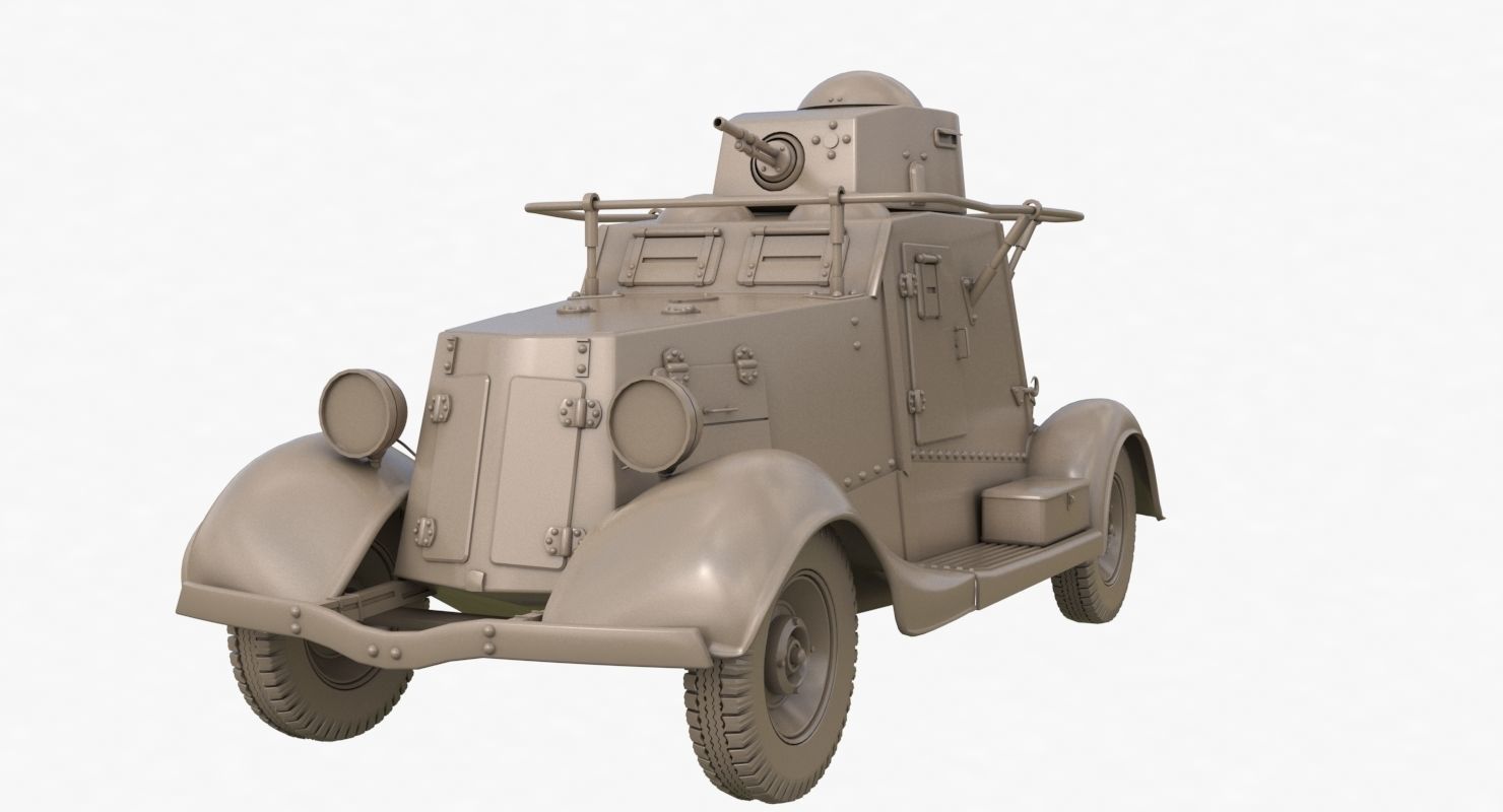 FAI M Armoured Car Clay VRay 3D model_25