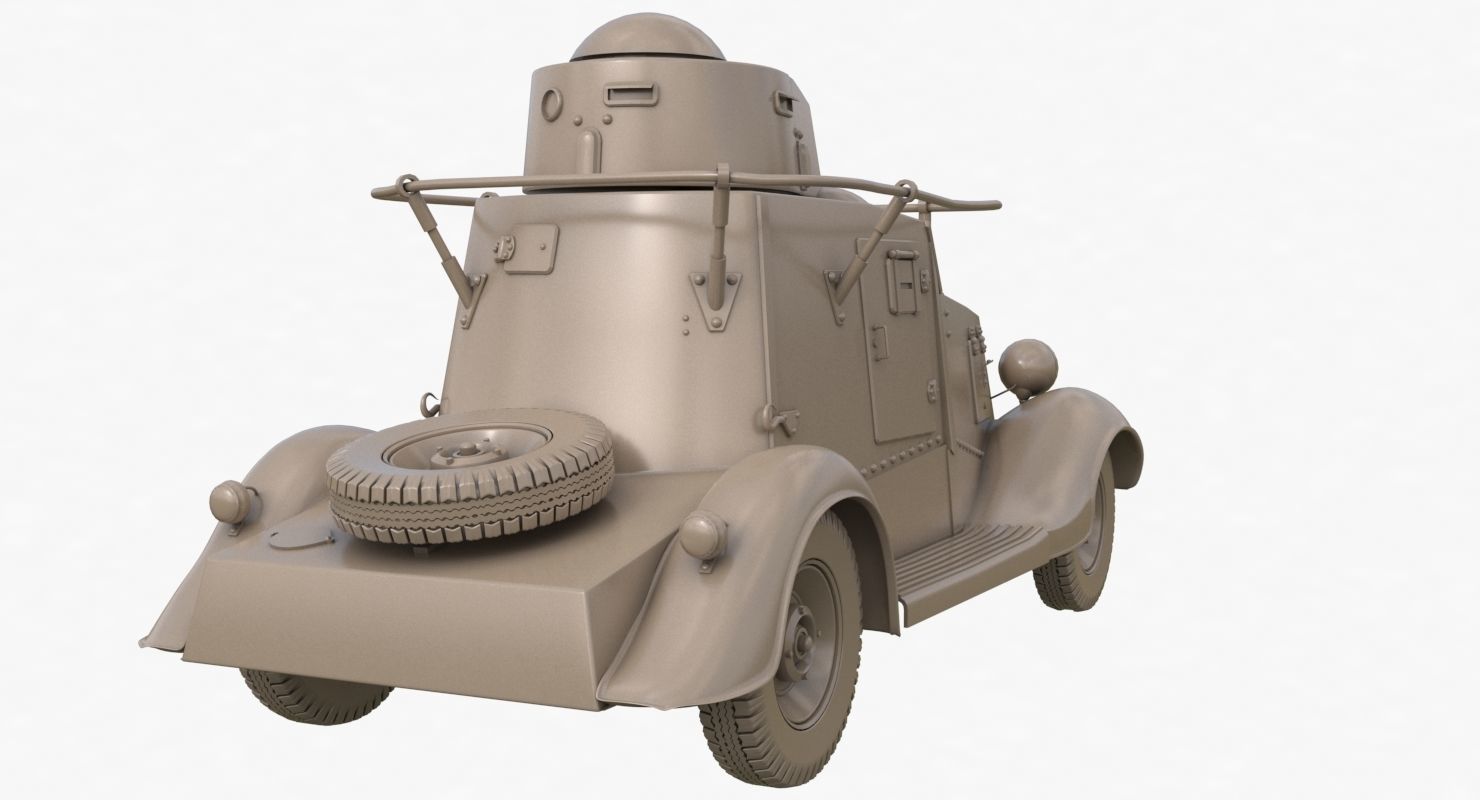 FAI M Armoured Car Clay VRay 3D model_43