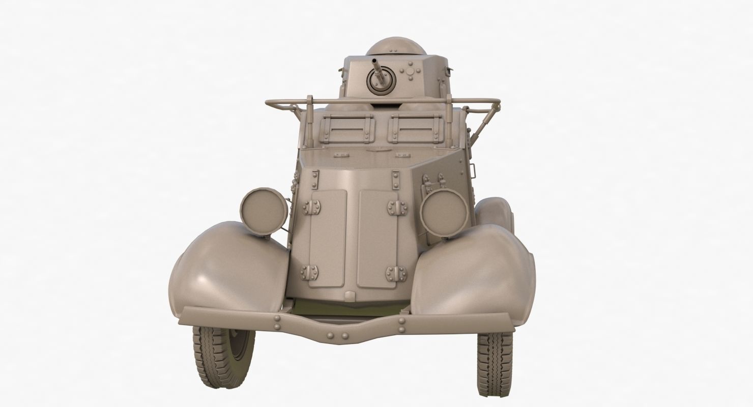 FAI M Armoured Car Clay VRay 3D model_27