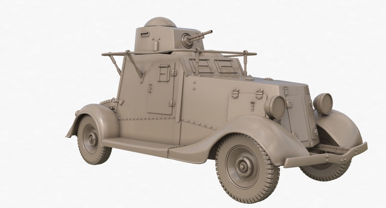 FAI M Armoured Car Clay VRay 3D model_32