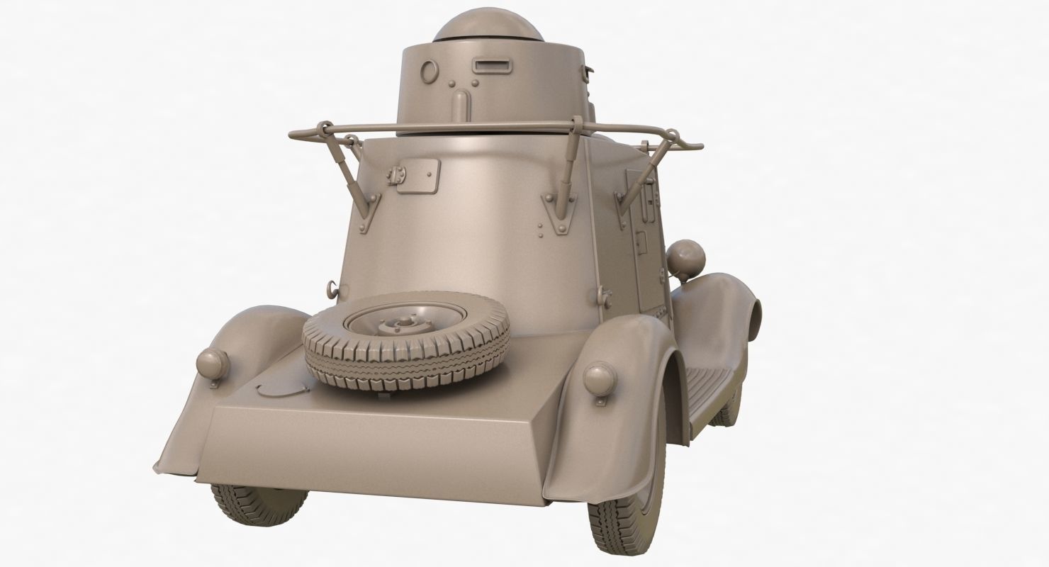 FAI M Armoured Car Clay VRay 3D model_44