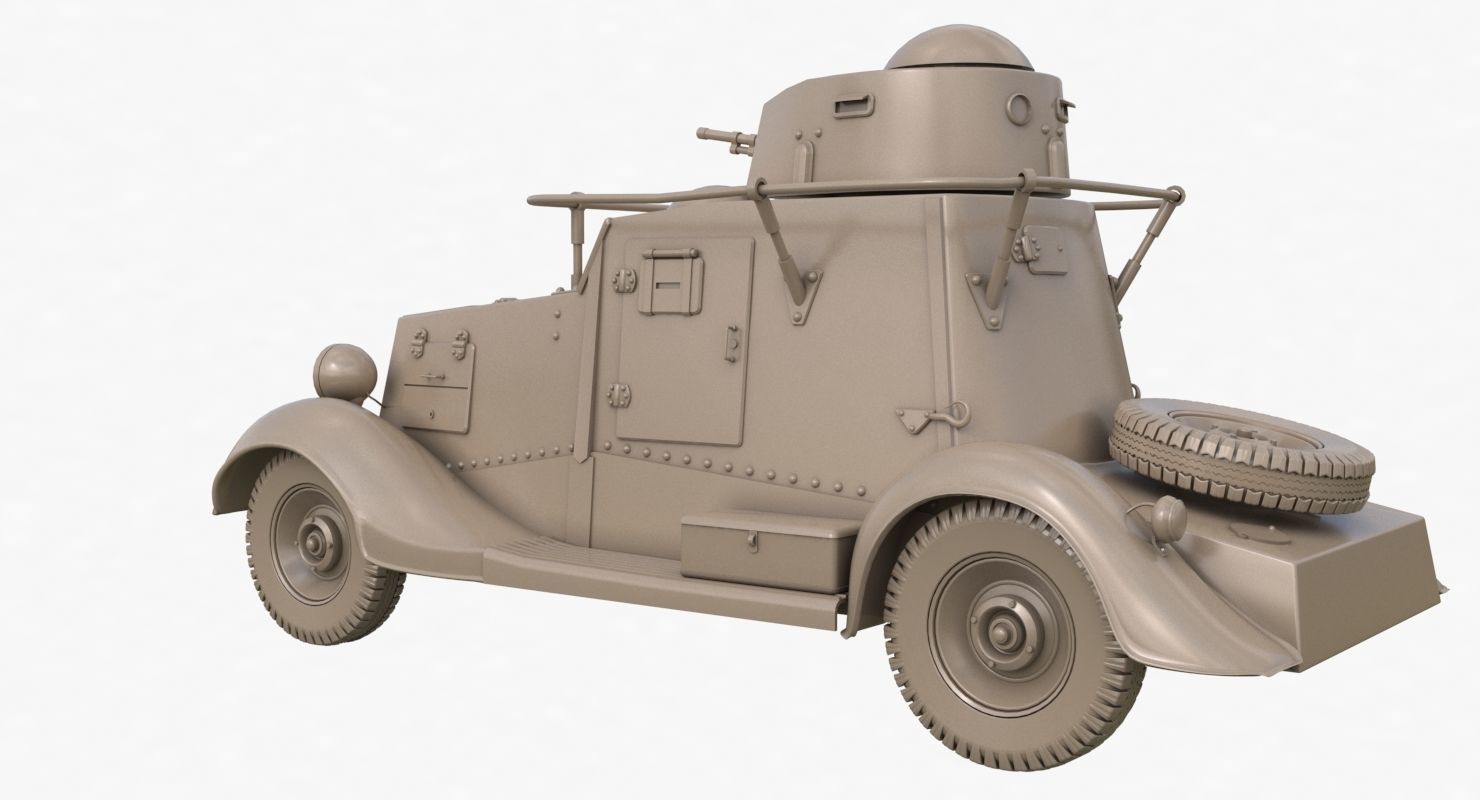 FAI M Armoured Car Clay VRay 3D model_51