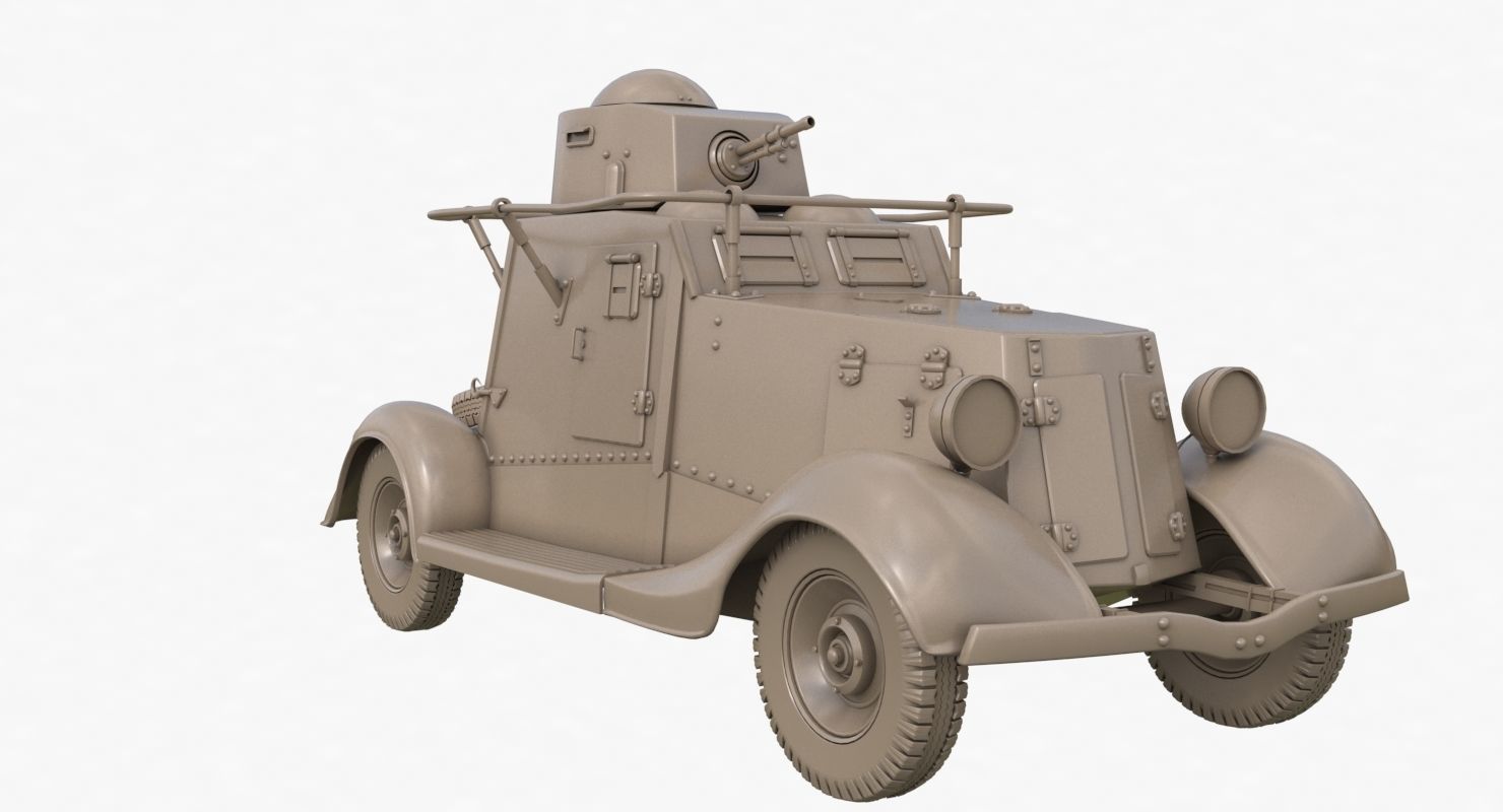 FAI M Armoured Car Clay VRay 3D model_31