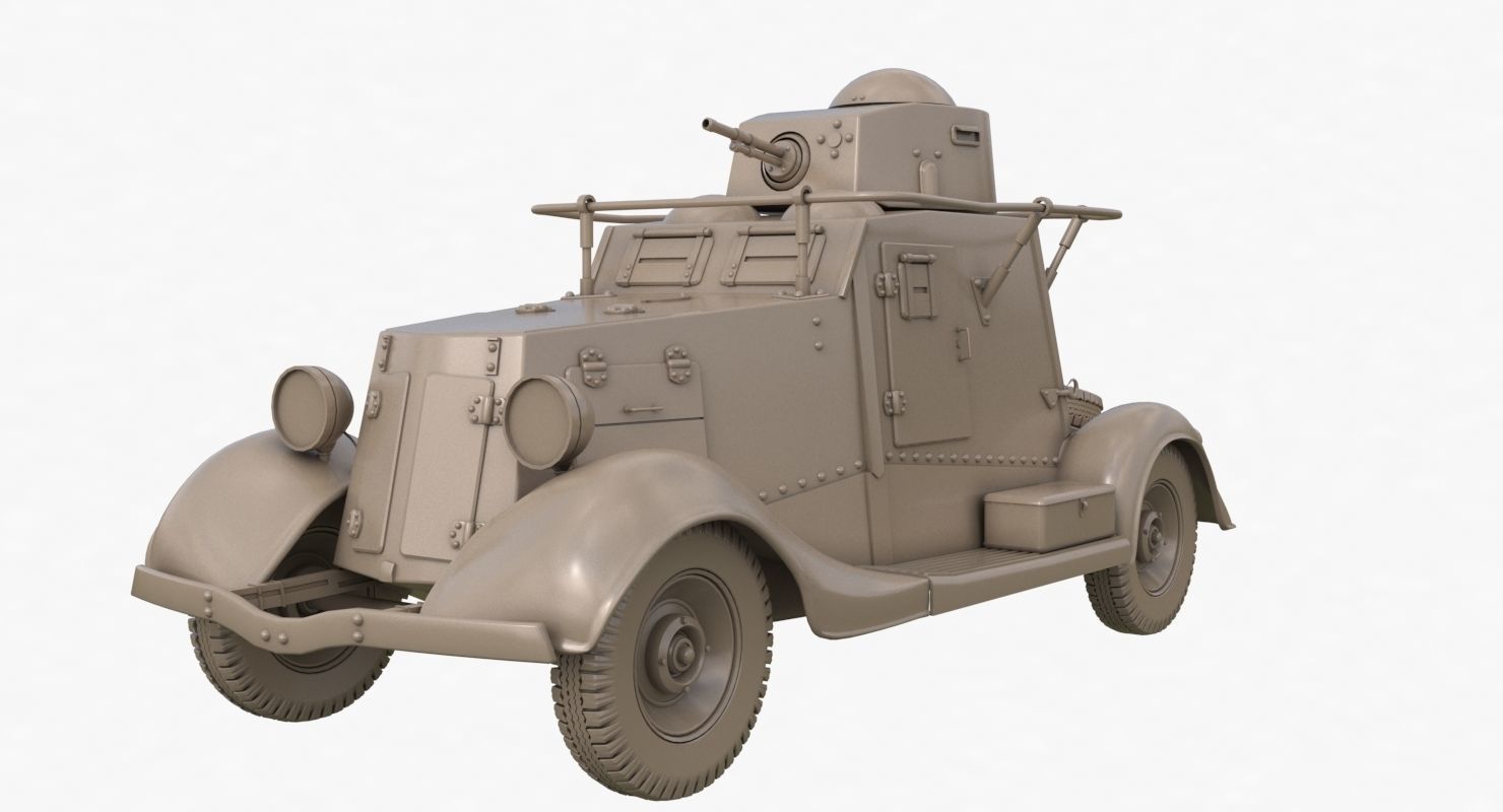 FAI M Armoured Car Clay VRay 3D model_24