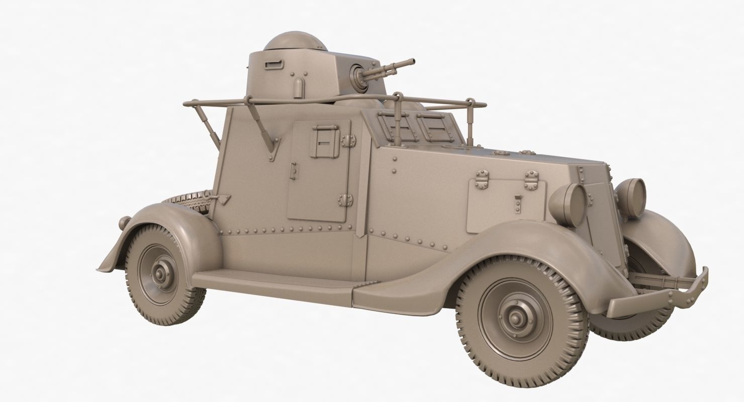 FAI M Armoured Car Clay VRay 3D model_33