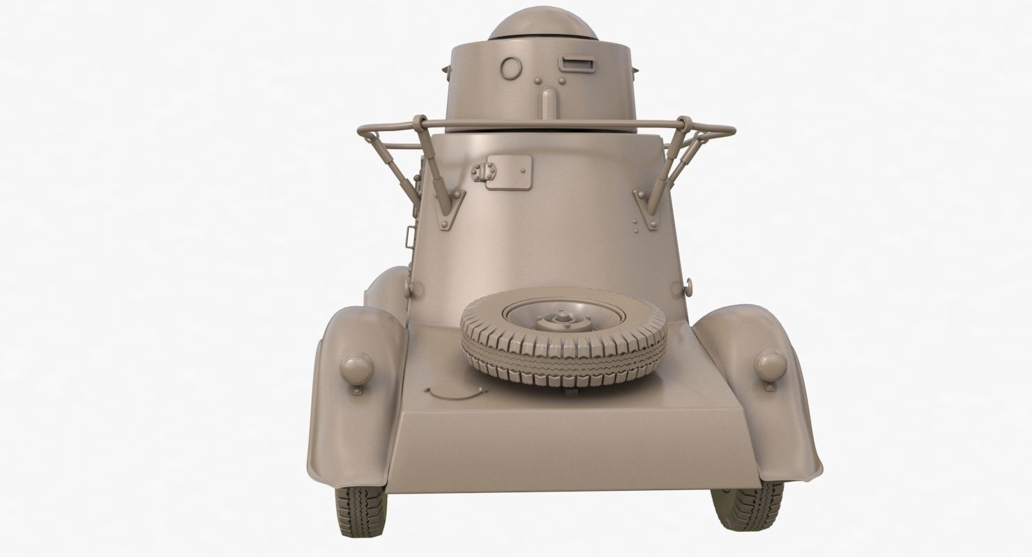 FAI M Armoured Car Clay VRay 3D model_46