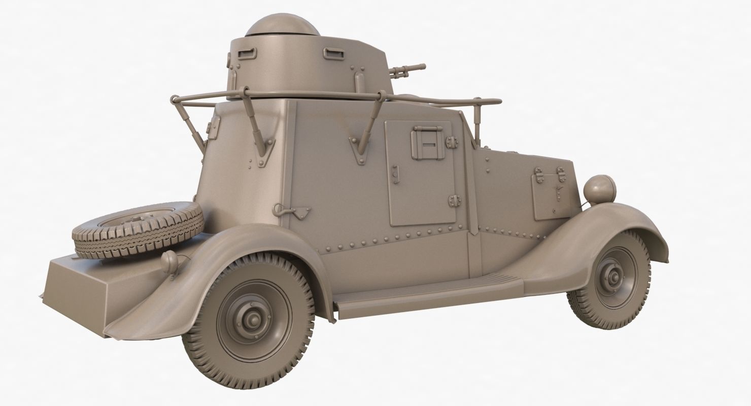 FAI M Armoured Car Clay VRay 3D model_40