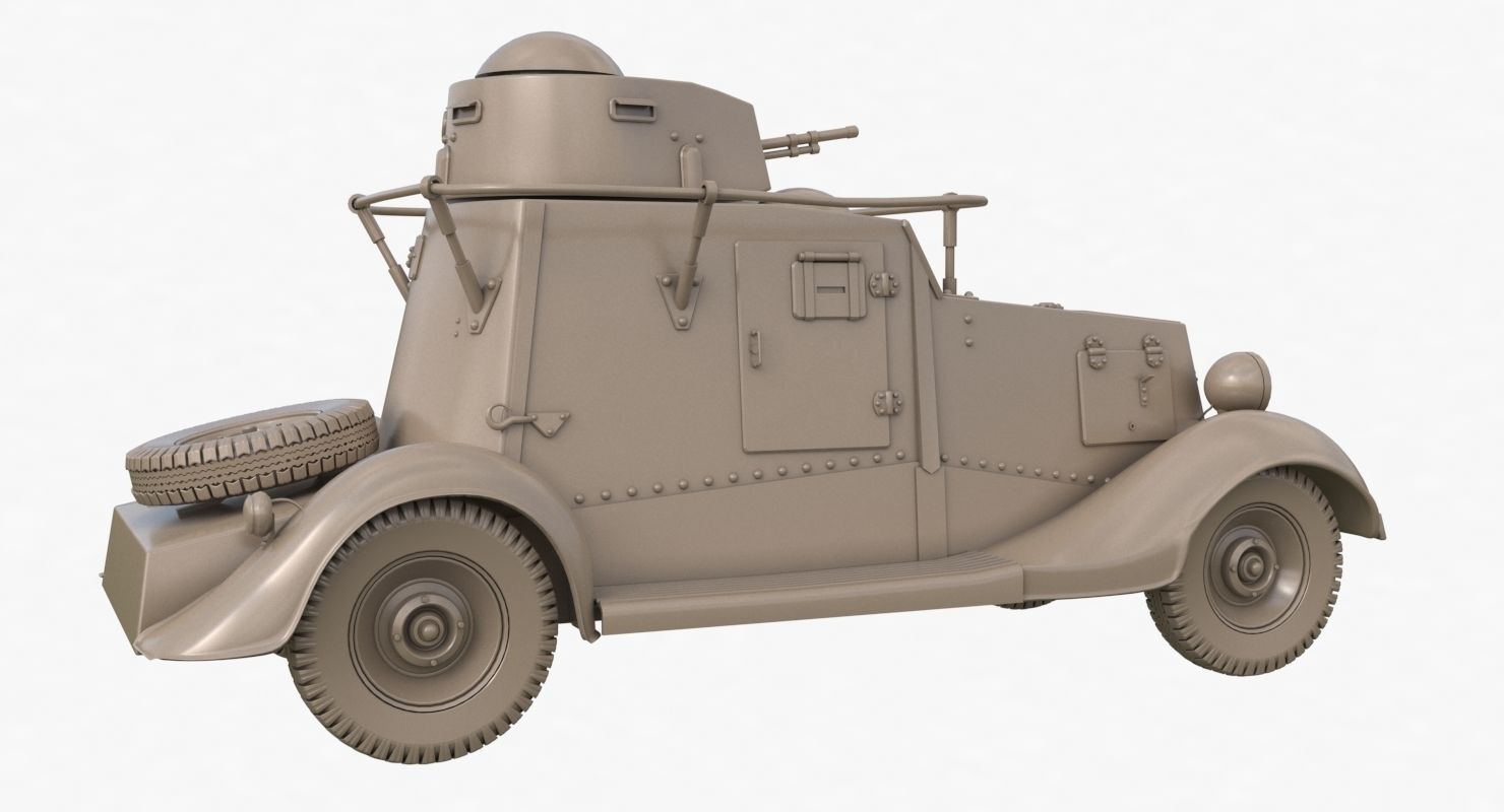FAI M Armoured Car Clay VRay 3D model_39