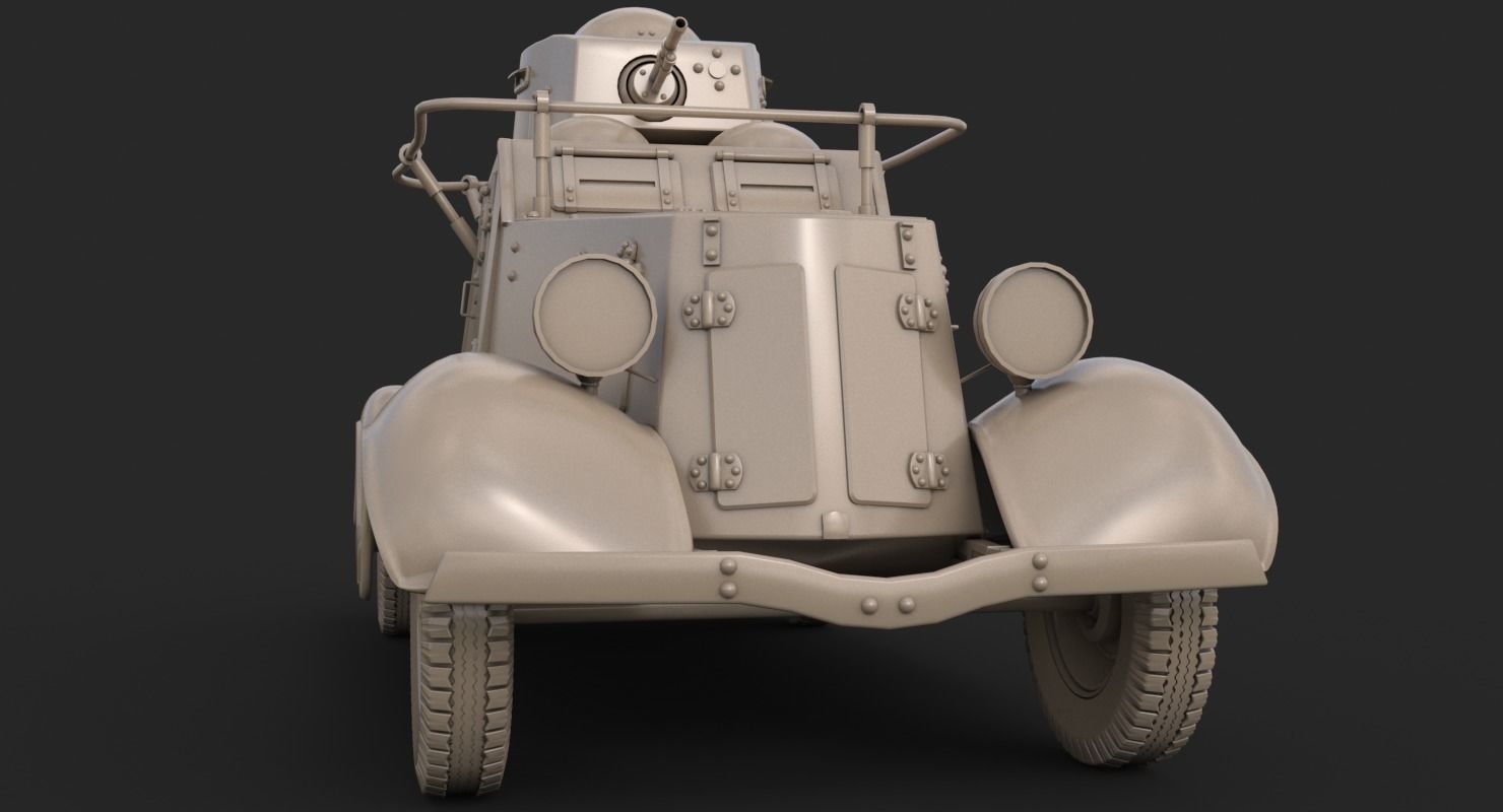 FAI M Armoured Car Clay VRay 3D model_12