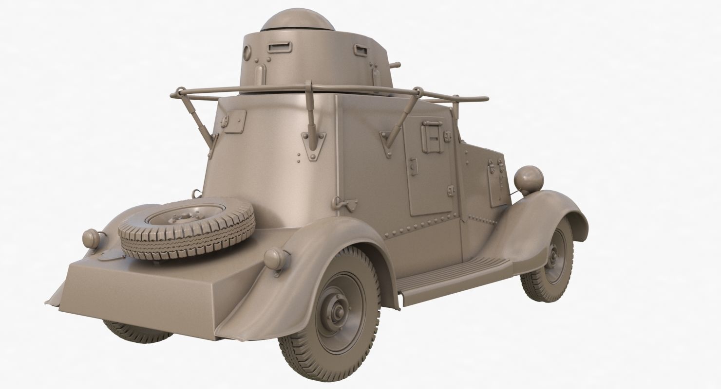 FAI M Armoured Car Clay VRay 3D model_42